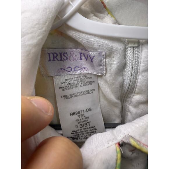 Iris & Ivy bunny easter peasant dress girls 3T prairie cottagecore fairy vintage - Picture 3 of 5